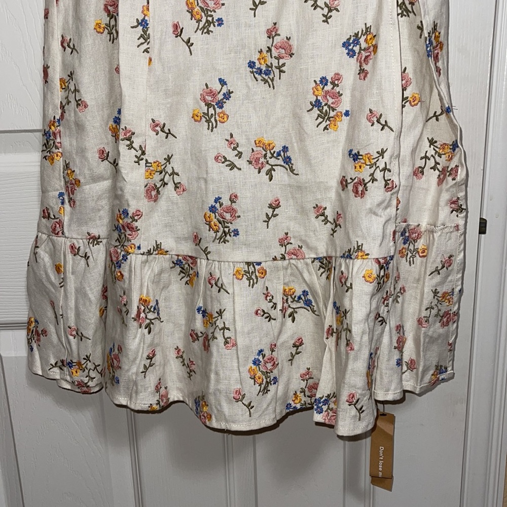Reformation Belgium Linen Dress Gala Embroidery - Picture 8 of 16